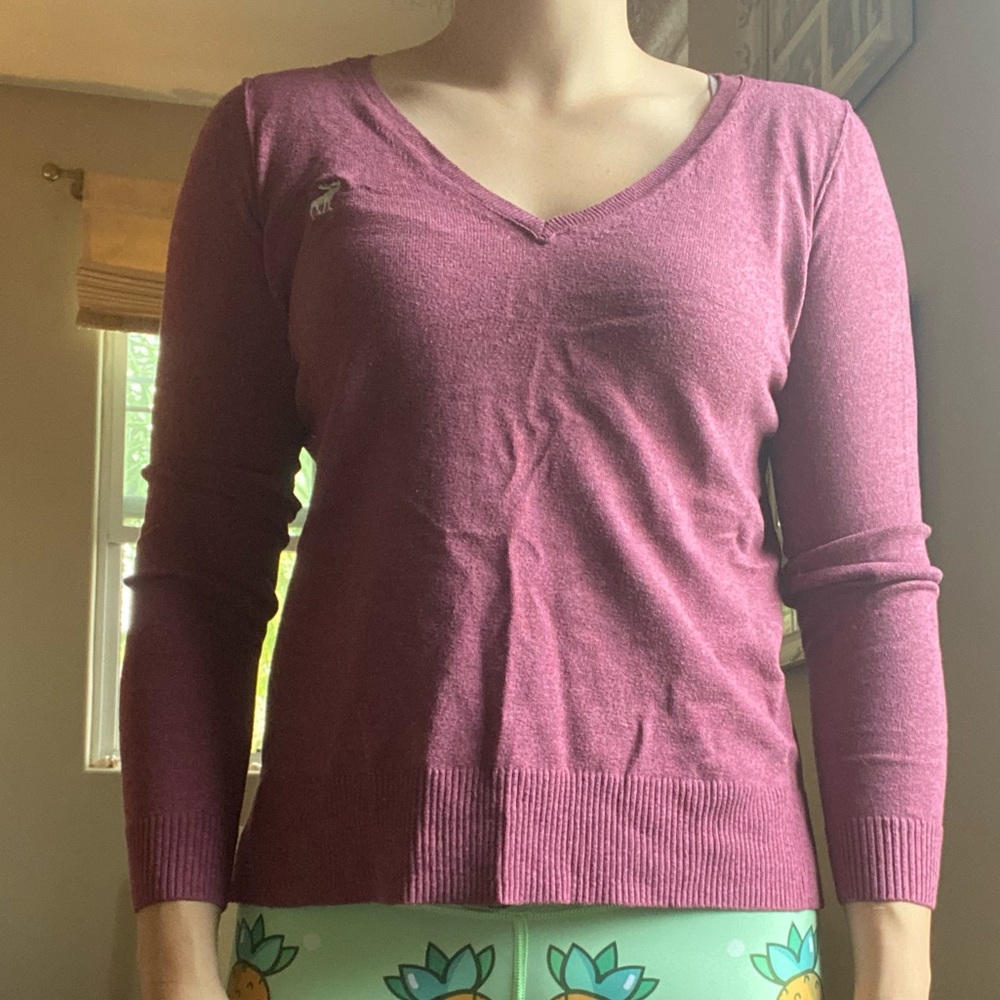 Abercrombie & Fitch Pink V-Neck Sweater size S